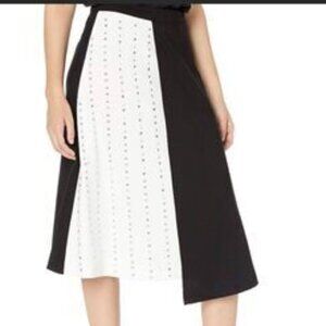 NWOT Calvin Klein black & white silver stud skirt, size 4